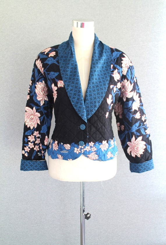 1980s - Cropped -  Quilted Jacket -  by Carole Lit
