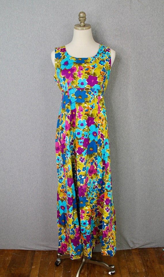 1960s, 1970s Floral Maxi - Boho Hippie - Summer Dr