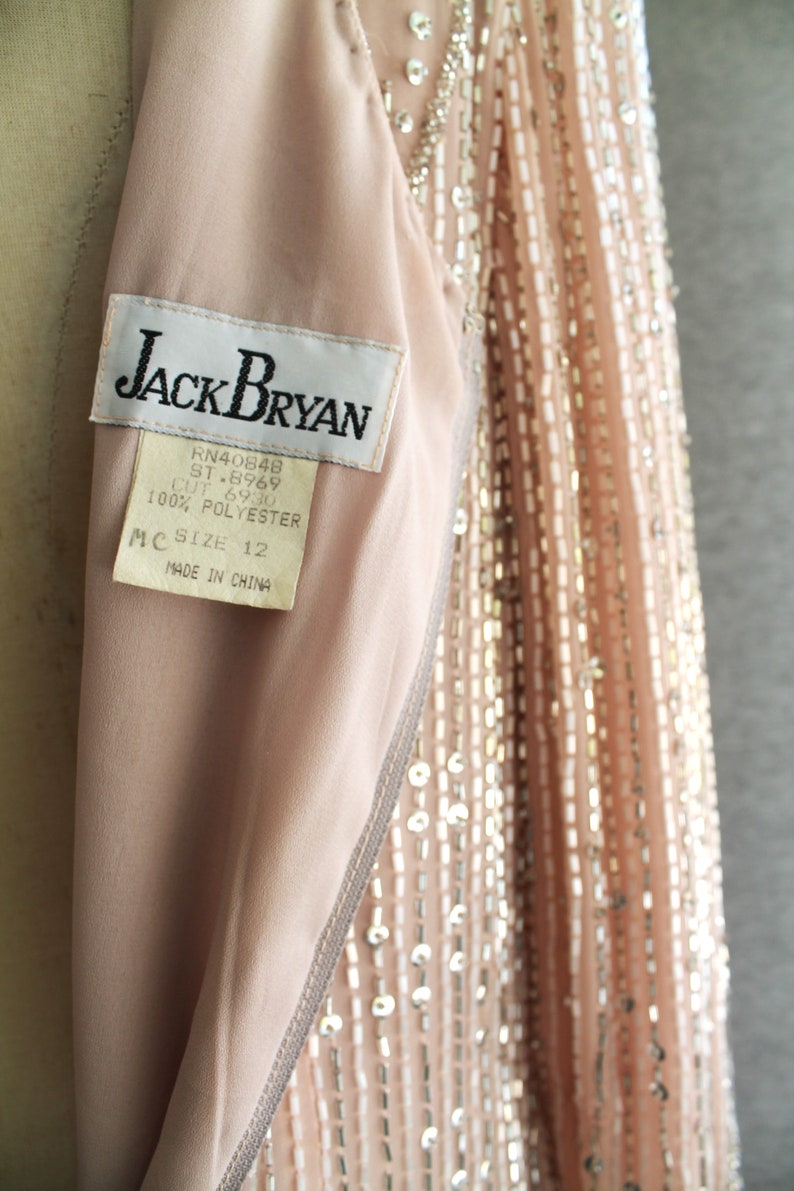 Petal Pink Beaded Cocktail Dress Wedding Guest Mother of Bride by Jack Bryan Marked size 12 image 7