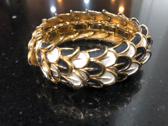 Signed BOUCHER - Bracelet - Bangle - Black/White -