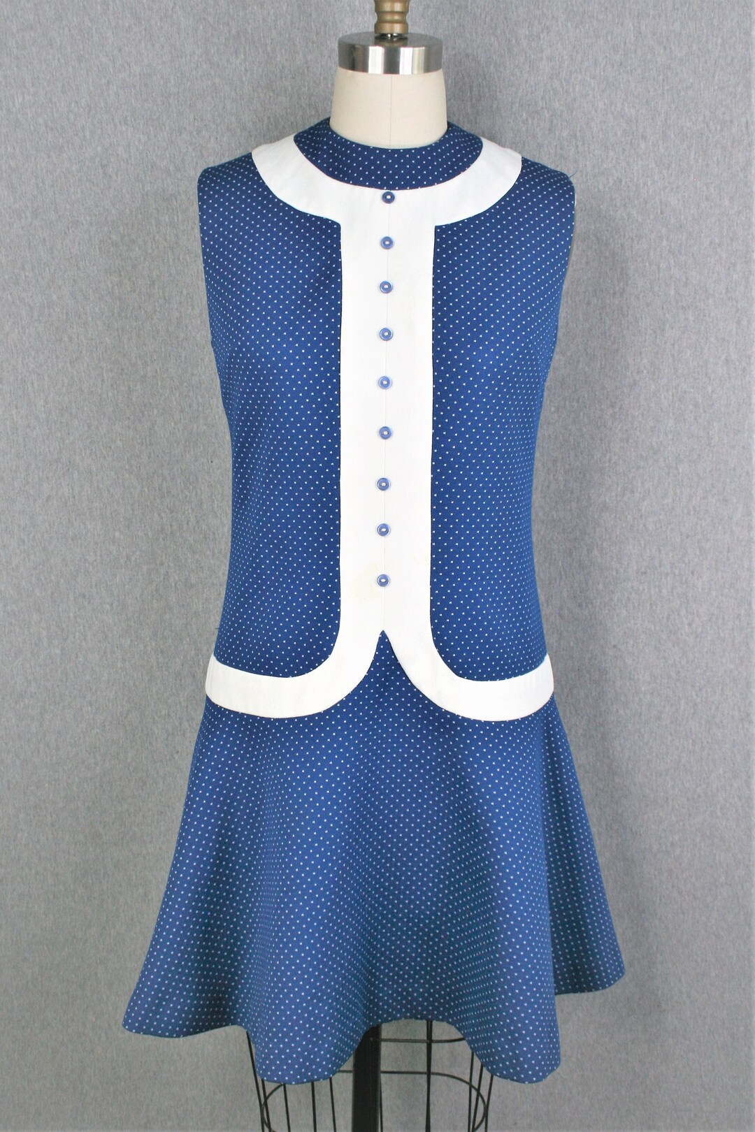 1970s flirt Mini Day Dress Color Blocked Mod by Parfait Origional