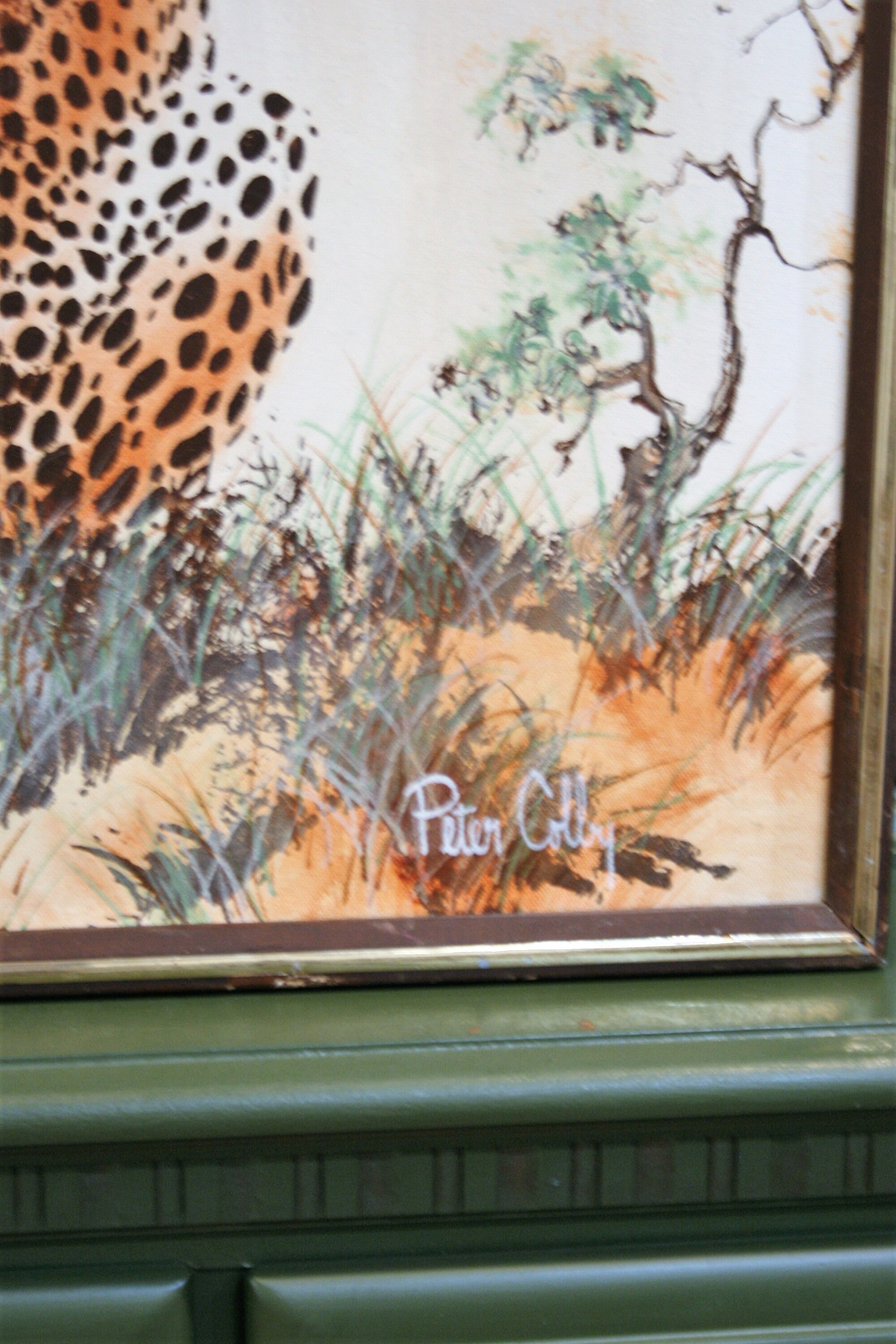 1970's - Mid Century Painting - Peter Colby - Oil on Canvas - Big Cats ...