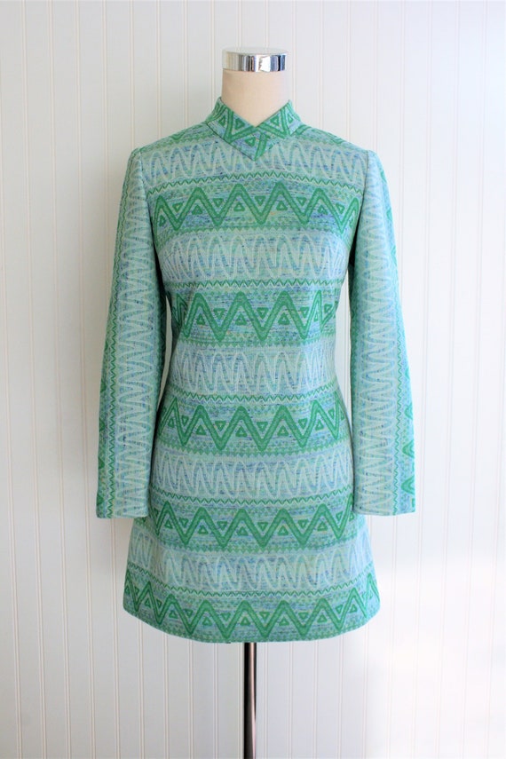 1970s - Mod Stripe - Mini - Tunic - Size M