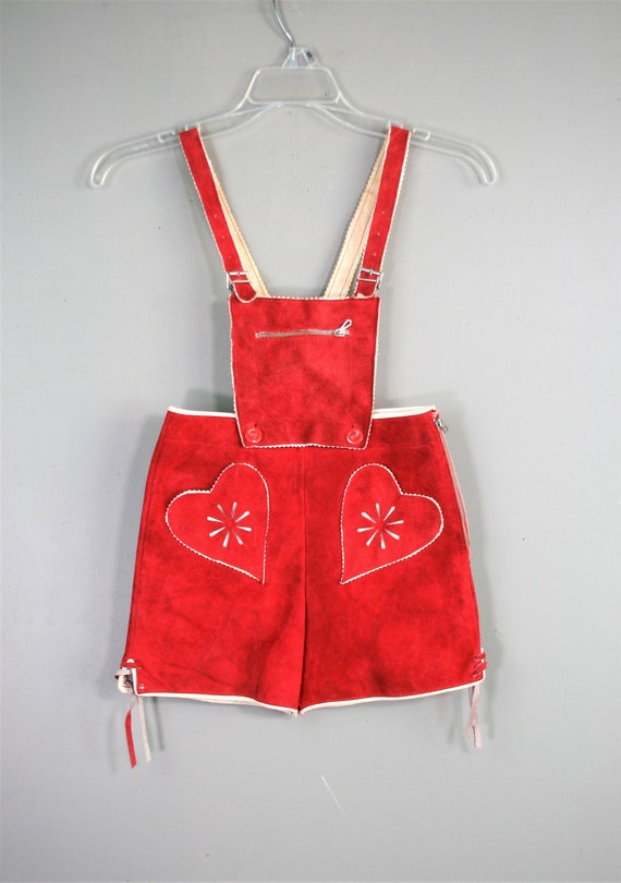 Schatzi - Red - Children's lederhosen - Suede leat