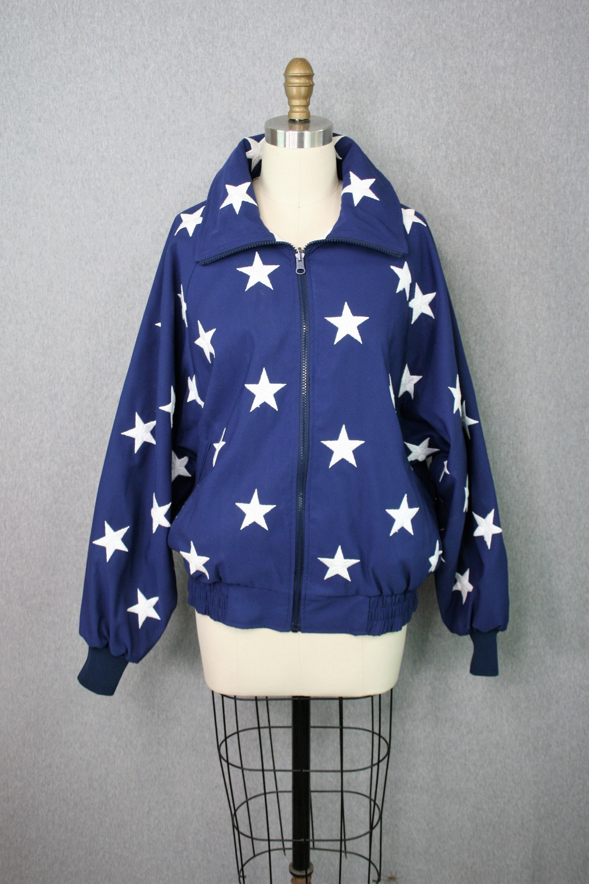 The Patriot Embroidered Stars Flag Jacket Reversible by - Etsy