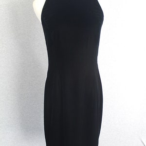 1990 Sexy Black Cocktail Dress Sheer Back Bow Marked size 8 by Donna Ricco image 2