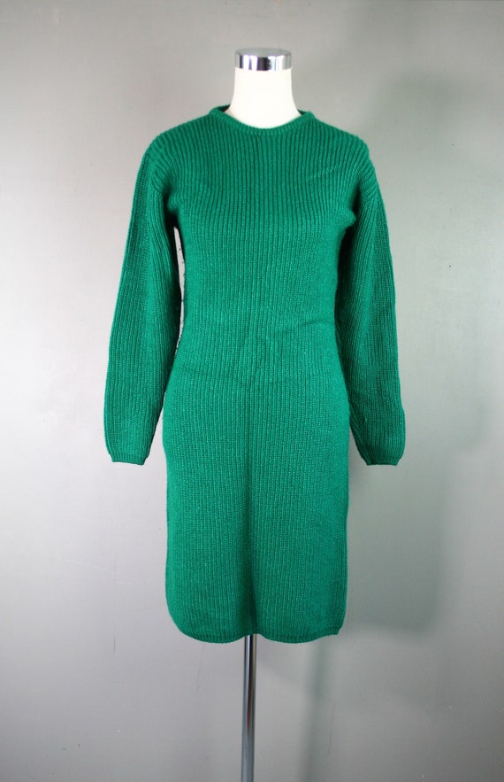 The Color of Money - Kelly Green Sweater Dress - … - image 2