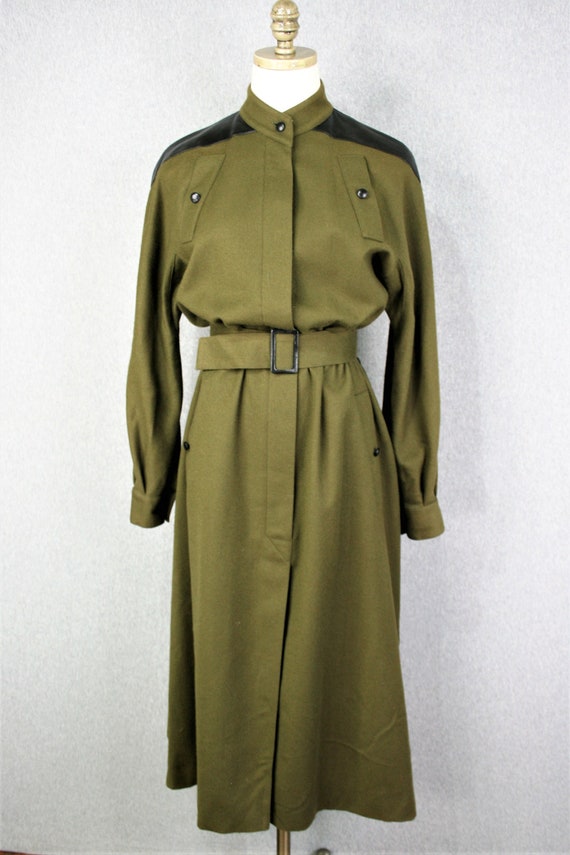 1980s - Guy Laroche - Wool Coat Dress - Leather Sh