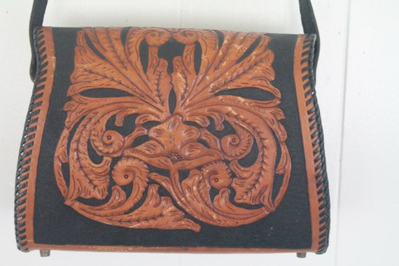 Tooled Purse - Western - Cowgirl - Large Heavily … - image 5