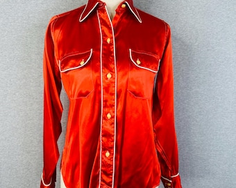 H Bar C Ranchwear - 1940's - in Celanese Lustrocel Rayon - Bakelite Buttons - Size 34