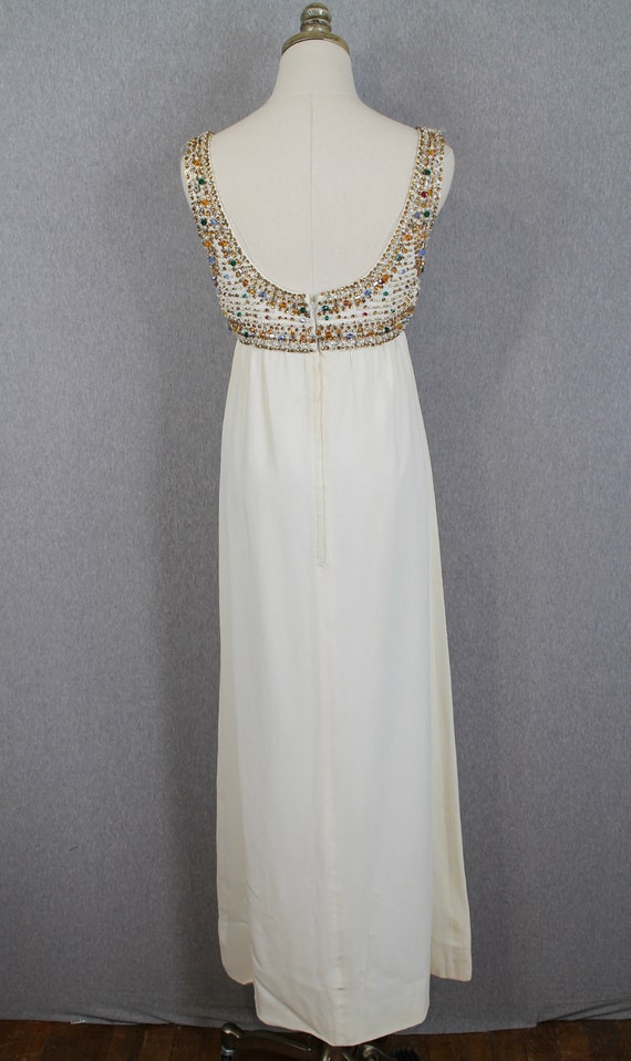 1960s DYNASTY Evening Gown - White Beaded Formal … - image 6
