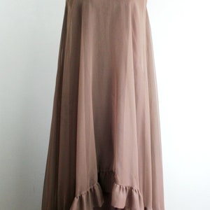 1970s Brown Chiffon Evening Gown by Coco of California Formal, Black Tie Party Dress image 3