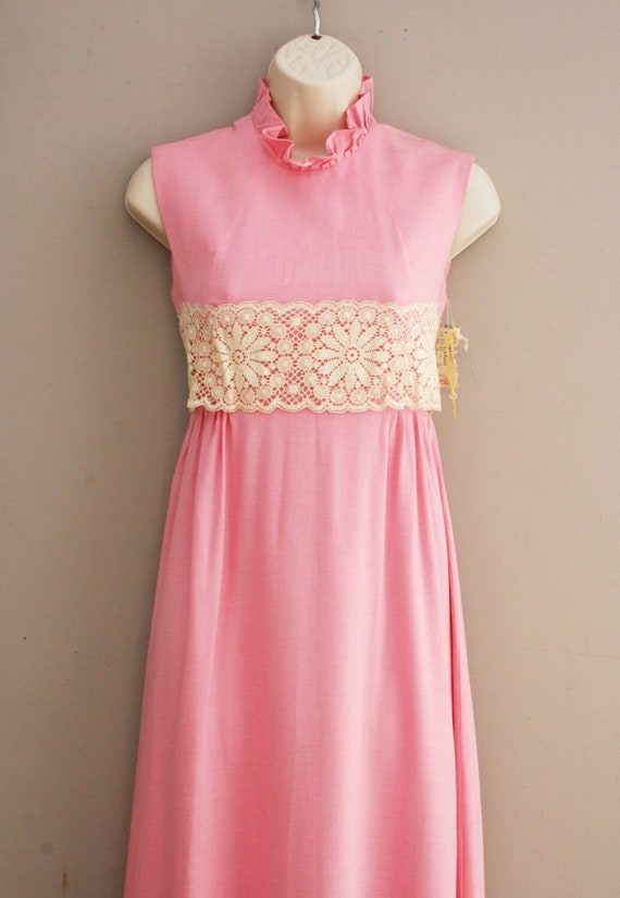 1970s Pink Vintage Maxi Size S/XS