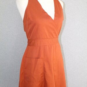 1970s Rust Wrap Dress Halter Dress by Fashion World Marked size M image 5