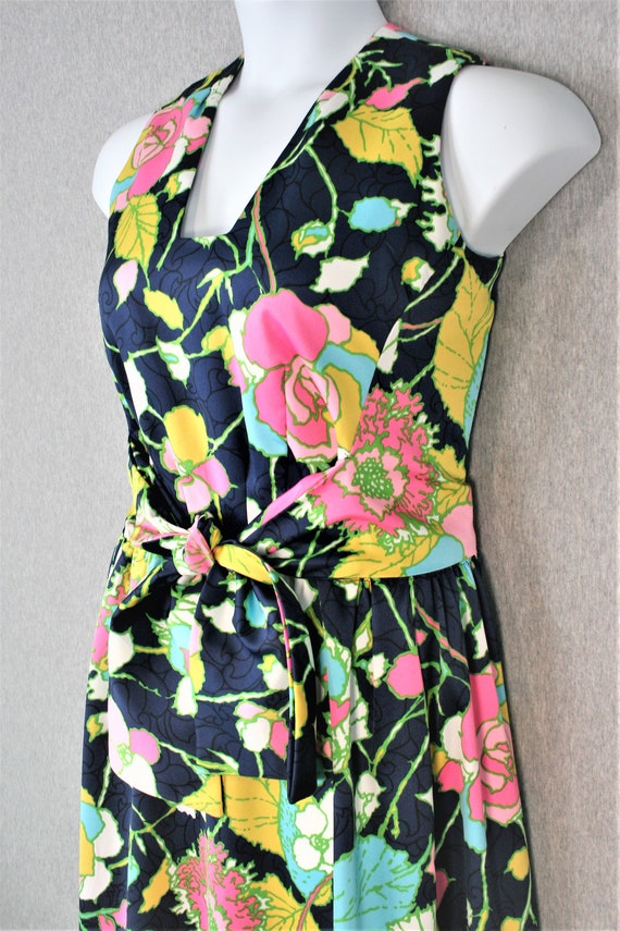 1980-90s - Floral - Party Dress - Hostess Dress -… - image 3