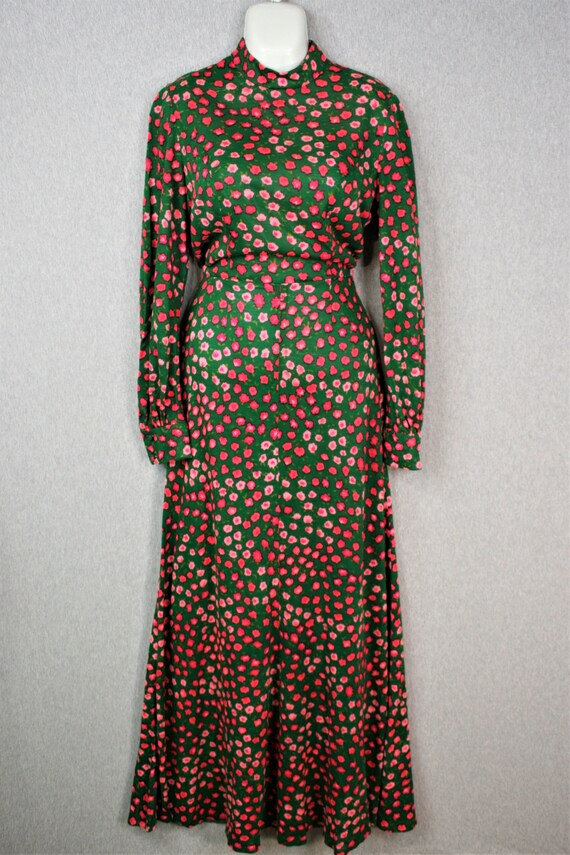 1970s - Lanz - Wool or Wool Blend Knit - Pink Flo… - image 3