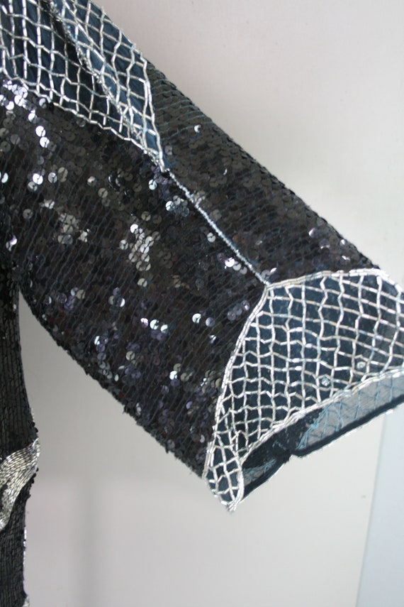 Beaded Tunic - Beaded/Sequin top  - Black sparkle… - image 4