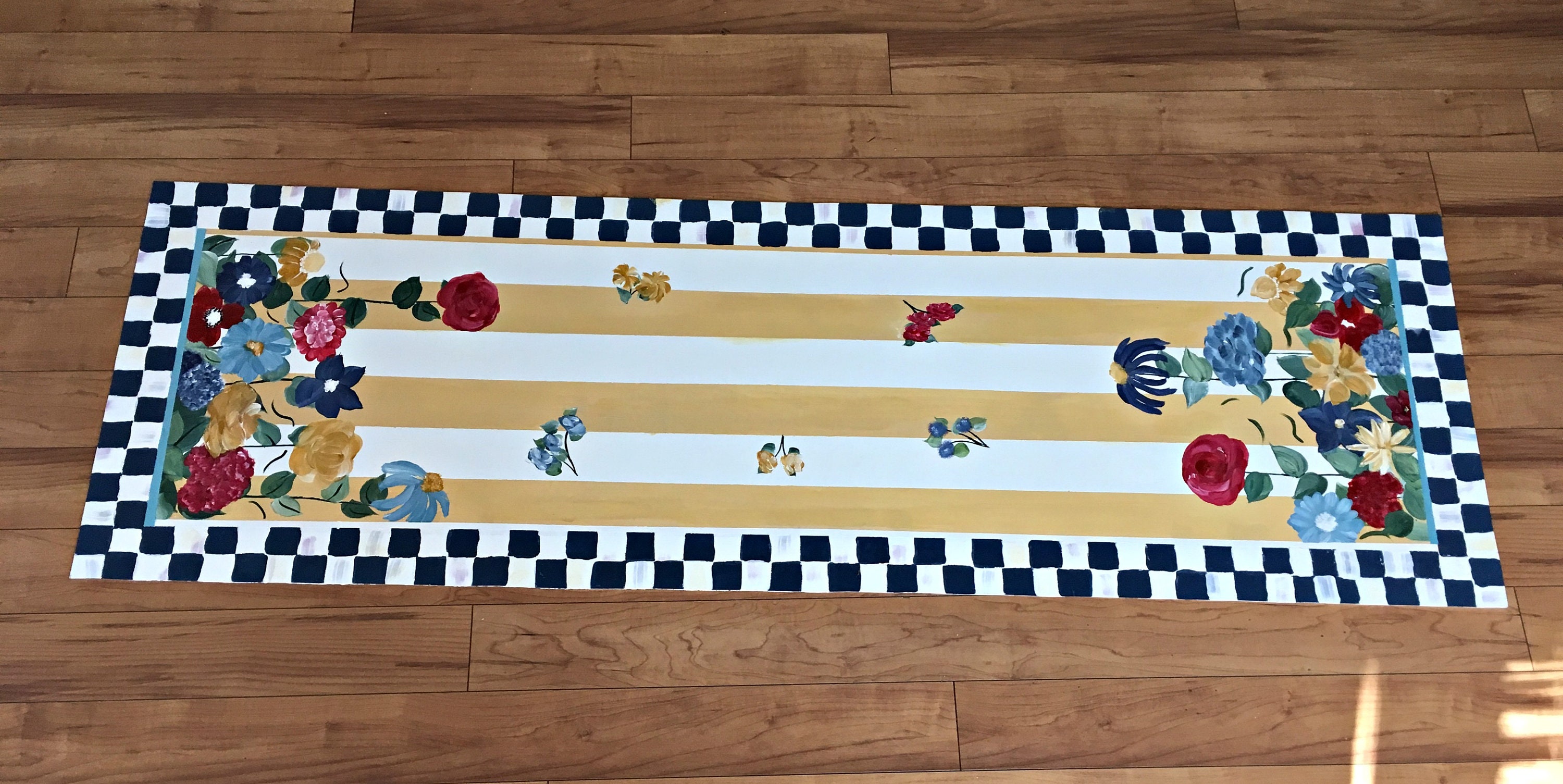 Tela de piso vinilo alfombra pintado a mano cocina mat mat | Etsy