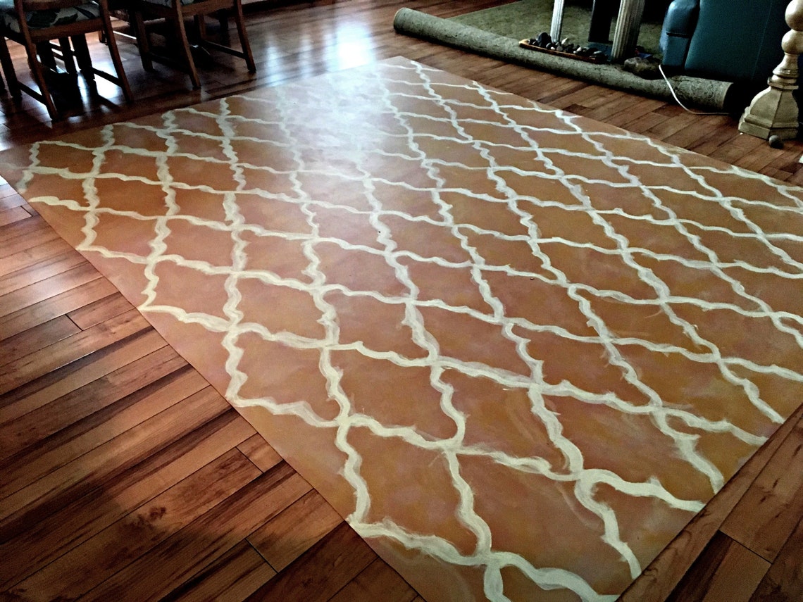 Floor cloth Vinyl Mat Hand Painted Kitchen Mat entry Mat Etsy