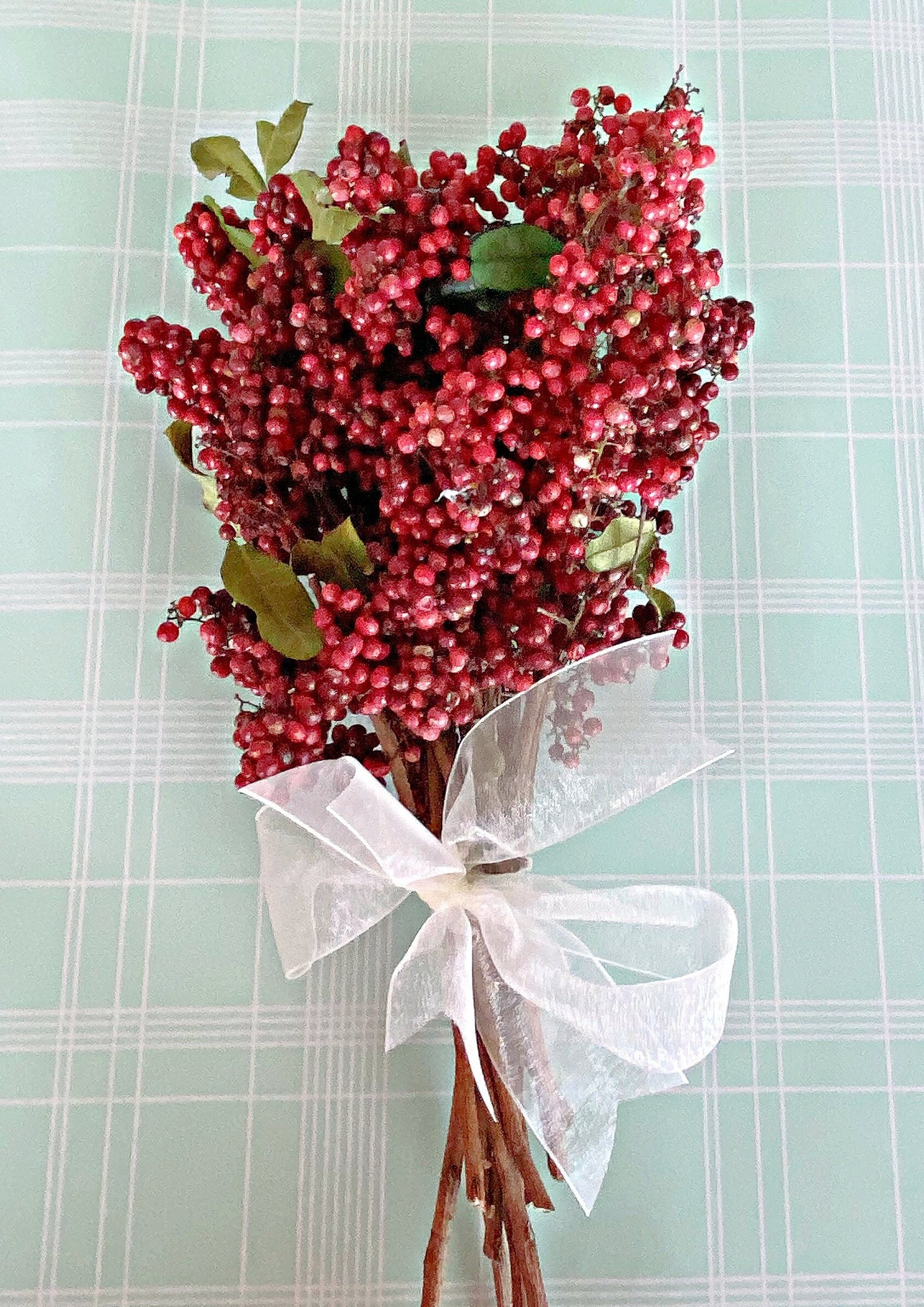 1PC Red Berry Picks Artificial Red Berries Stems for Home Bedroom Fake  Flower