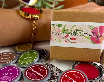 Lip Balm Gloss Refills – Natural Flavors, Makeup Charm Bracelet, Two Pack
