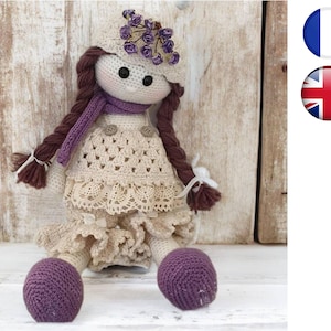 Crochet Lola-Doll-Amigurumi Tutorial Pattern French English Version-PDF-Email delivery
