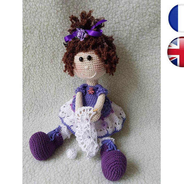 Crochet tutorial pattern Becky-Doll-Amigurumi French English Version-PDF-Email delivery