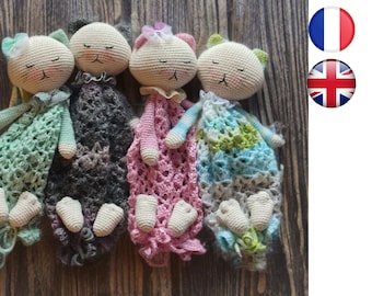 Amigurumi Crochet Pattern Tutorial - Cat Plush Toy - French/English Version - PDF - Email Delivery