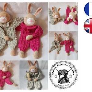 Crochet tutorial pattern Doudou-Pimpin-Amigurumi French English Version-PDF-Email delivery
