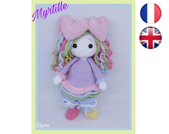 Crochet tutorial pattern Blueberry-Doll-Amigurumi French English Version-PDF-Email delivery