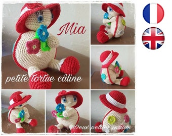 Patron tutoriel Crochet Mia-Tortue-Amigurumi Français English Version-PDF-Email livraison
