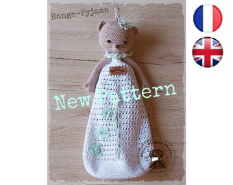 Patron tutoriel Crochet Range-Pyjama-Ourson-Amigurumi Français English Version-PDF-Email livraison