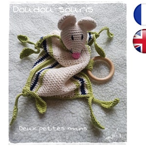 Crochet tutorial pattern Doudou-Mouse-Amigurumi French English Version-PDF-Email delivery