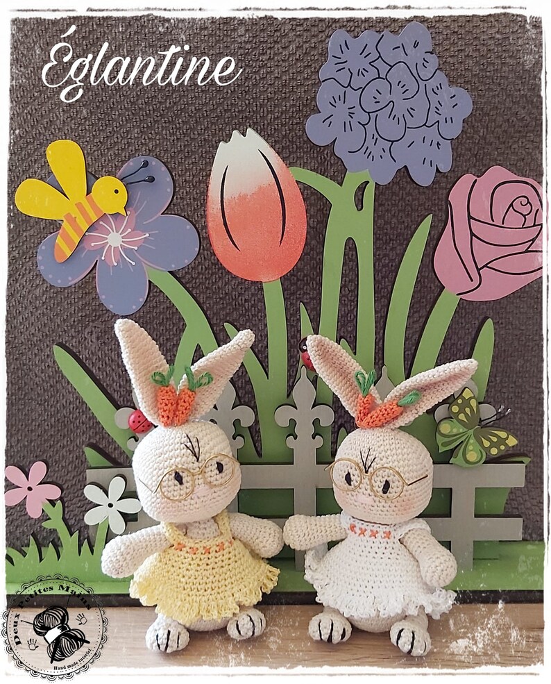 Patron tutoriel Crochet Eglantine-Lapin-Amigurumi Français English Version-PDF-Email livraison image 3