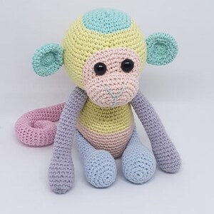 Crochet tutorial pattern Pastel-Monkey-Amigurumi French English Version-PDF-Email delivery image 2