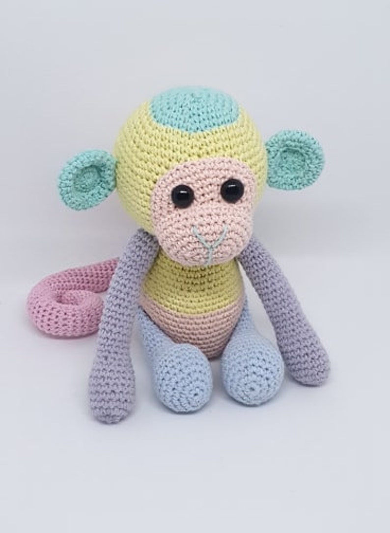 Crochet tutorial pattern Pastel-Monkey-Amigurumi French English Version-PDF-Email delivery image 2