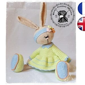 Crochet tutorial pattern 2 Tutorials, Kanina-Rabbit-Clothes-Amigurumi French English Version-PDF-Email delivery