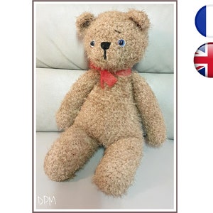 Crochet tutorial pattern Teddy-Amigurumi French English Version-PDF-Email delivery