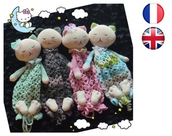 Amigurumi DOUDOU CHAT Crochet Tutorial Pattern French / English Version-PDF-Email delivery