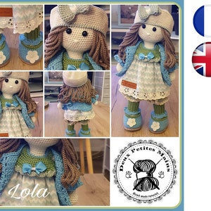 Crochet tutorial pattern Lolita-Doll-Amigurumi French English Version-PDF-Email delivery