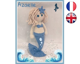 Crochet tutorial pattern -Doll-Mermaid-Amigurumi Français English Version-PDF-Email delivery