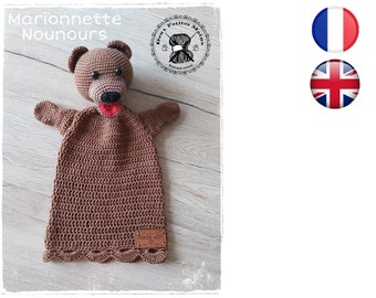 Patron tutoriel Crochet Marionnette NOUNOURS Amigurumi Français/Anglais Version-PDF-Email livraison