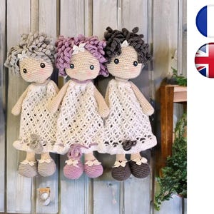 Crochet Amigurumi TENDRESSE DOLL Tutorial Pattern French/English Version-PDF-Email delivery
