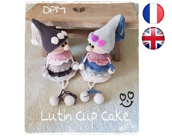 Patron tutoriel Crochet Lutin-cup-cake-Amigurumi Français English Version-PDF-Email livraison