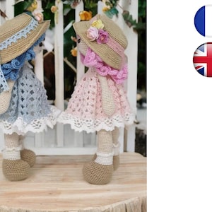 Crochet tutorial pattern Patou-Doll-Amigurumi French English Version-PDF-Email delivery