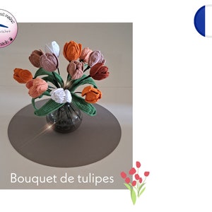 Häkelanleitung „Tulpenstrauß“ Französische Version-PDF-E-Mail-Versand