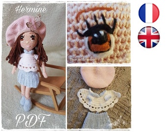 Crochet Stoat-Doll-Amigurumi Tutorial Pattern Français English Version-PDF-Email Delivery