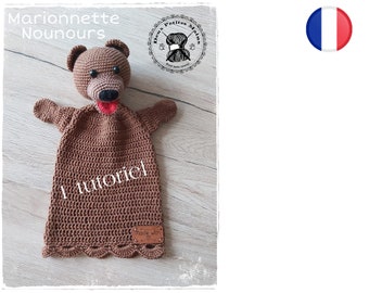 Puppet TEDDY BEAR Amigurumi/Crochet Pattern-English/English Version-PDF-Email Delivery