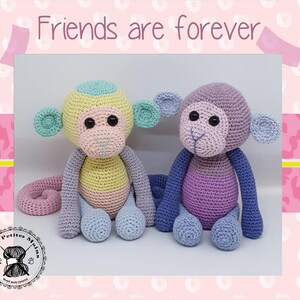 Crochet tutorial pattern Pastel-Monkey-Amigurumi French English Version-PDF-Email delivery image 4