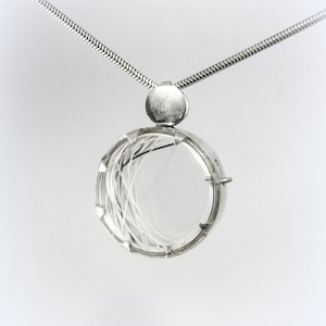 Cat whiskers holder/ whiskers collector pendant , Silver
